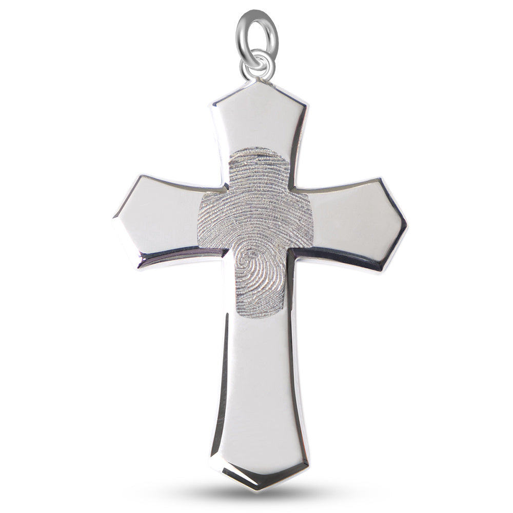Cross Fingerprint Pendant - Perry