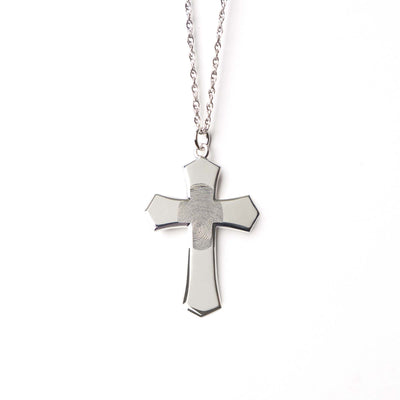 Cross Fingerprint Pendant - Eternal Peace